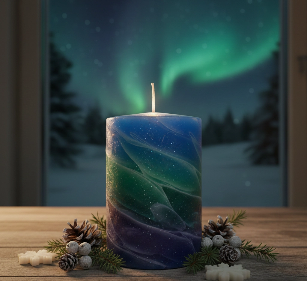 Pohjoinen Revontulet kynttilä